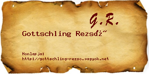 Gottschling Rezső névjegykártya
